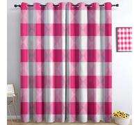 Semplice Motivo Scozzese Tende Oscuranti Termiche Isolanti - Ridurre Il Rumore, Termiche Isolanti per Camera da Letto - 2 Pannelli per camera da letto soggiorno, Rosa, 183 x 214 cm