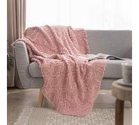 Semplice & Opulence coperta con frange di cotone a maglia intrecciata con nappe sciarpa scialle coperta Cozy Farmhouse decorazione Mocassini eleganti da donna