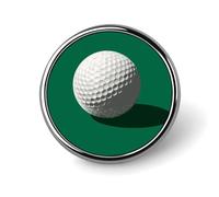 Semplice pallina da golf su spilla rotonda verde per uomo donna moda distintivo collare pin vestito giacca zaino accessori