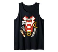 Semplice Pirata Halloween Costume Mappa del Tesoro Spada Funt Canotta