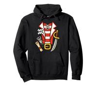 Semplice Pirata Halloween Costume Mappa del Tesoro Spada Funt Felpa con Cappuccio