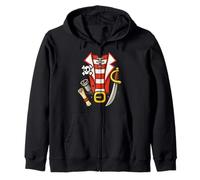 Semplice Pirata Halloween Costume Mappa del Tesoro Spada Funt Felpa con Cappuccio