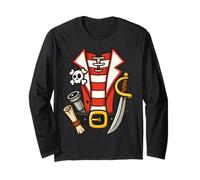 Semplice Pirata Halloween Costume Mappa del Tesoro Spada Funt Maglia a Manica