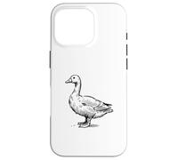 Semplice Pocket Goose Design Farm Life Summer Sketch Art Custodia per iPhone 16 Pro