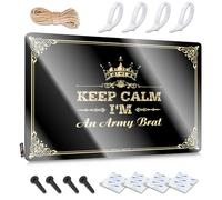 Semplice poster vintage, accessori decorativi per la stanza con scritta "Keep Calm I'm An Army Brat", decorazione per la cucina della fattoria (20 x 30 cm)
