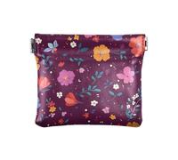 Semplice Primavera Fresco Floreale Borgogna PU Pelle Piccola Moneta Carino Chiusura Portafoglio Titolare di Carta