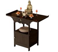 Semplice Santuario Moderno Piccolo Tavolo Altare Altare In Bambù Forte Capacità Carico Con Design A Mobile Contenitore Adatto per L'Ingresso E Il Soggiorno Style One 66x40cm