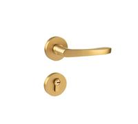 Semplice serratura for porta interna in ottone, camera da letto, studio, serratura magnetica silenziosa, maniglia for porta in ottone massiccio dorato(Gold,Magnetic suction model)