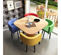 Semplice set di tavolo da pranzo rotondo e sedie per cucina, bar per la colazione e sala conferenze, compatto 80 x 75 cm, mobili per piccoli spazi