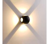 Semplice sfera nera forma monte a parete luce luminosa design su tutti i lati luce fonce luminosa morbida sorgente di luce esterna di illuminazione a parete apparecchi anti-alumina lampada lampada da