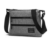 Semplice, solido borsa tracolla uomini moda valigetta business casual tela Messenger studenti delle scuole Travel Pack,Big grigio