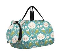 Semplice Spring Sheep Cute Kids Duffel Bag con scomparto per scarpe Grande Capacità Sport Duffel Bag per Viaggi, Sport, Borsone, Weekender