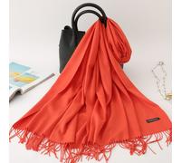 Semplice Stile Cashmere Sciarpa Scialle W/ Nappe - Moda Vacanza Regalo Per Donna