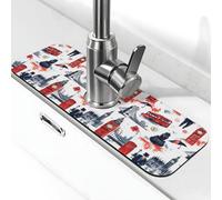 Semplice tappetino per rubinetto con stampa artistica di strada per lavello da cucina, rubinetti, tappetino paraspruzzi assorbente ad asciugatura rapida, tappetini per lavello da cucina per lo scarico