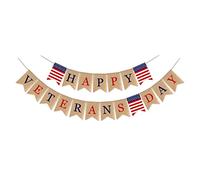 Semplice tela da imballaggio per bandiere di striscioni Pennant Happy Veterans Day Mantle Party Camino Finestra Pull Flag