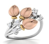 Semplice Tre Rose intarsiato in Cristallo Bianco zircone Ane