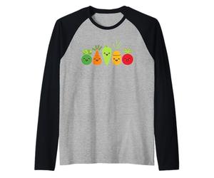 Semplice Verdura vegetariana Umorismo, Simpatiche Verdure Maglia con Maniche Raglan