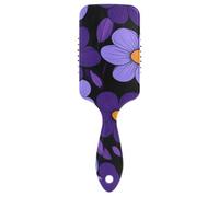 Semplice Viola Fiori Sfondo Nero spazzola antistatica per soffiato massaggio spazzola per capelli diradamento con manico ergonomico cepillos para cabello