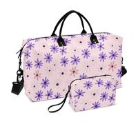 Semplice Viola Margherita Rosa Pastello Sfondo Decorativo Pernottamento Weekender Borse Sport Tote Gym Bag con Toiletry Bag per Palestra Pieghevole Bolsa para en Avion