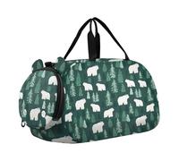 Semplice White Bear forests Ragazza Palestra Duffel Bag con le scarpe Scomparto Grande Capacità Viaggio Duffel Bag per Ragazzi e Ragazze bolsos de viaje