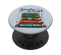 Semplicemente una ragazza che ama i libri illustrazione PopSockets PopGrip Adesivo