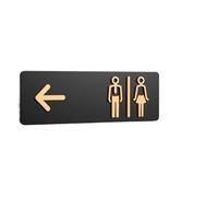 Semplici cartelli for il bagno di uomini e donne, WC, guida ai servizi igienici pubblici, indice dei segni dell'hotel, segno richiesta del a sinistra a destra Cartelli per La Toilette(6,24x8cm)