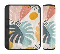 Semplici foglie geometriche piante confezione da 2 coperture per cinture di sicurezza fermare la cintura di sicurezza tagliare nel collo per camion Protector para cinturón de carro