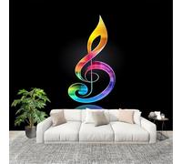 Semplici Note Musicali Colorate Carta da Parati Fotografica Panorama Effetto 200x140 cm Nero Decorazione per la Casa per Pareti per Camera Da Letto Sala Fotomurali In Tessuto Non Tessuto