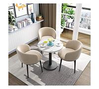 Semplici tavoli e sedie per il tempo libero tavolo da pranzo rotondo sedia combinazione soggiorno balcone camera da letto studio 1 tavolo 3 sedie 60 cm (colore: giallo) (albicocca)