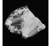 Semplici veli da sposa corti eleganti a doppio con pettine il lato dei (bianco)