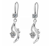 Semplici zirconi gocce d'acqua lucido moda orecchini donna signora rame set zircone Fishtail orecchini matrimonio due orecchini piercing set, Misura unica, Rame, Nessuna pietra preziosa