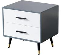 Semplicità moderna in legno massello 2 cassetti Decorazione comodino Con gambe in metallo Non c'è bisogno di installare 40/45/50 cm