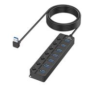 Semplifica gli spazi di lavoro con hub USB 2.0 a 7 porte splitter USB con interruttori di controllo indipendenti e estensione multiporte