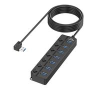 Semplifica gli spazi di lavoro con hub USB 2.0 a 7 porte splitter USB con interruttori di controllo indipendenti e estensione multiporte