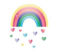Semplifica il rifacimento della stanza dei bambini con adesivi a forma di cuore arcobaleno facili da rimuovere