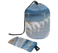 Semplifica la tua routine di bellezza con la nostra grande borsa per il trucco a botte da donna, conchiglie di mare e stelle marine, Multicolore, 9.9x6.9in/25.2x17.6cm;6x3.5in/15.2x8.8cm