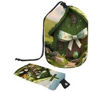 Semplifica la tua routine di bellezza con la nostra grande borsa per il trucco da donna, verde pasquale Cross House, Multicolore, 9.9x6.9in/25.2x17.6cm;6x3.5in/15.2x8.8cm
