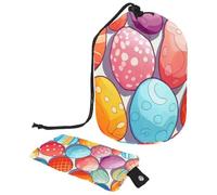 Semplifica la tua routine di bellezza con la nostra grande borsa per il trucco, perfetta per viaggi e articoli da toeletta a casa, uova di Pasqua colorate, Multicolore,