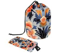 Semplifica la tua routine di viaggio con questa borsa per il trucco pieghevole, grande capacità e facile da pulire!, fiori colorati, Multicolore, 9.9x6.9in/25.2x17.6cm;6x3.5in/15.2x8.8cm