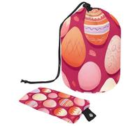 Semplifica la tua routine di viaggio con questa borsa per il trucco pieghevole, grande capacità e facile da pulire!, uova di Pasqua rosa, Multicolore, 9.9x6.9in/25.2x17.6cm;6x3.5in/15.2x8.8cm