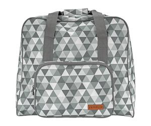 SEMPLIX Borsa overlock/custodia protettiva con design a diamante, grande, stabile, per il trasporto e la conservazione di tutte le macchine comuni, 44 x 38 x 33 cm, grigio pietra/grigio, 44x38x33 cm