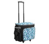 SEMPLIX Trolley per macchina da cucire, 50 x 43 x 32 cm, per tutte le comuni macchine da cucire domestiche, per un trasporto comodo e una conservazione sicura, petrolio/turchese, moderno