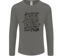 Sempre Stanco Affaticato Esausto Piccione Divertente Uomo Manica Lunga T-Shirt