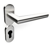 Sempro Livia Oval - Set di maniglie in acciaio inossidabile per cancelli da giardino, distanza flessibile tra le viti da 45 a 50mm