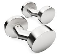 Sempro Set di pomelli per porta a gomito, rotondi, R2, coppia girevole con rosette PZ, acciaio inox V2A (SUS304), spazzolato opaco, design adatto al telaio