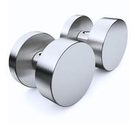 Sempro Set di pomelli rotondi R2 coppia girevole con rosette PZ in acciaio inox V2A (SUS304) opaco spazzolato