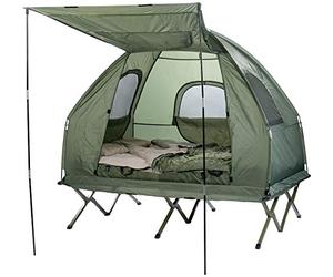 Semptec Urban Survival Technology Set camping 4 in 1 per 2 persone con doppia tenda, brandina, materasso ad aria e 2 sacchi a pelo NX3932