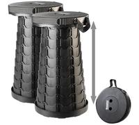 Semptec Urban Survival Technology Sgabello Pieghevole: Set da 2 Sgabello telescopico, Cinghia, Fino a 200 kg (Pieghevole Regolabile in Altezza, Portatile, Canna da Pesca)