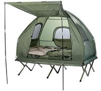 Semptec Urban Survival Technology Tende da Campeggio Igloo - Lettino da Campeggio: Tenda Doppia 4in1, Letto da Campo, 2 Sacchi a Pelo Invernali, Materasso, Protezione Solare (Letto Campo con Tenda)