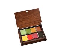 Şemse TBS06 | 8 Autumn Colors Handmade Artistic Watercolor Set 1/2 Pan 2ml | In Wooden Box | For Artists, Painting and Gifts | For Professional, Academic and Beginner Use | In Wooden Box